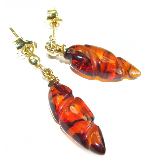 Golden Honey Drops authentic Baltic Amber .925 Sterling Silver earrings