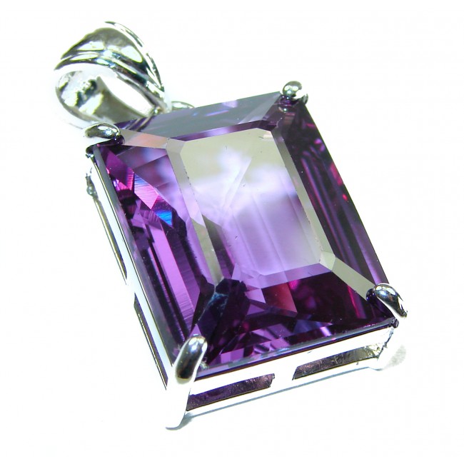 Vintage Design 28 carat Amethyst .925 Sterling Silver handcrafted Pendant