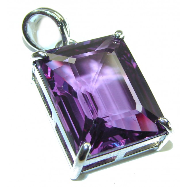 Vintage Design 28 carat Amethyst .925 Sterling Silver handcrafted Pendant