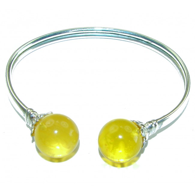 Genuine Golden Baltic Amber .925 Sterling Silver handcrafted Bracelet / Cuff