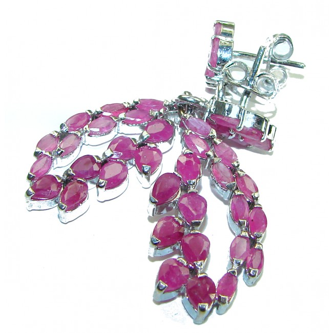 Great quality unique authentic Ruby .925 Sterling Silver handcrafted earrings