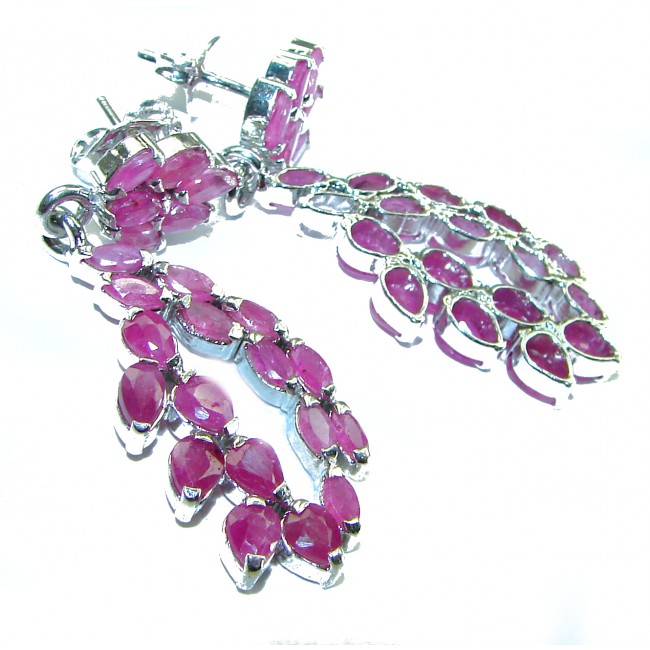 Great quality unique authentic Ruby .925 Sterling Silver handcrafted earrings