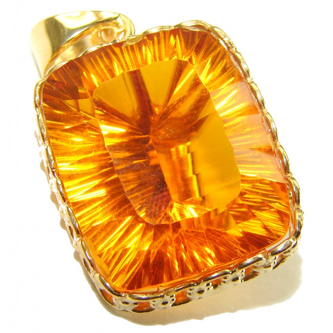 Golden Rays authentic Golden Topaz 14K Gold over .925 Sterling Silver handcrafted pendant