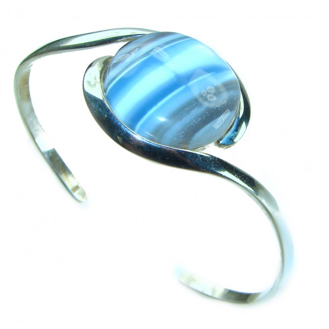 Owhyee Blue Opal - Owhyee Opal .925 Sterling Silver Handcrafted Bracelet / Cuff