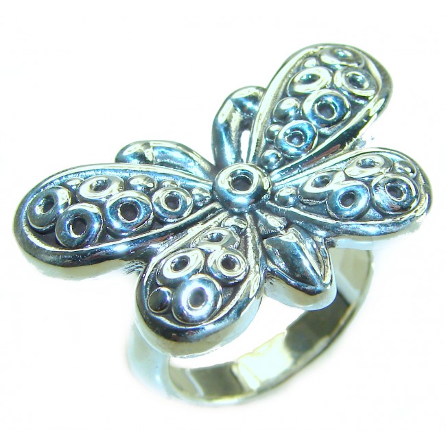 Large Butterfly Bali made .925 Sterling Silver handcrafted Ring s. 9