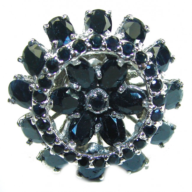 Luxurious Sapphire .925 Sterling Silver handcrafted Ring size 8 1/4