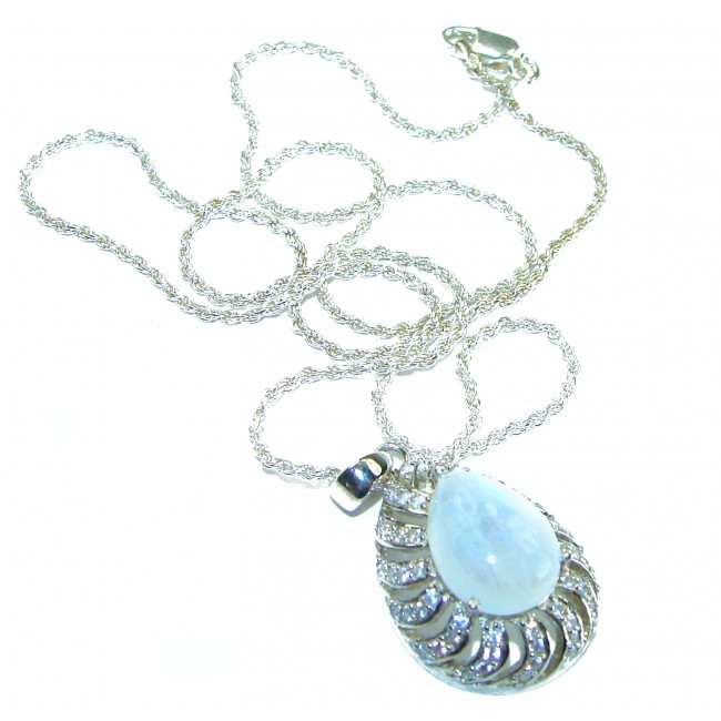 Moonlight Authentic Moonstone .925 Sterling Silver handcrafted necklace