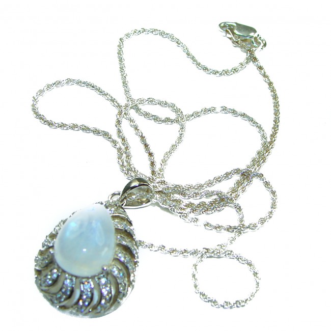 Moonlight Authentic Moonstone .925 Sterling Silver handcrafted necklace