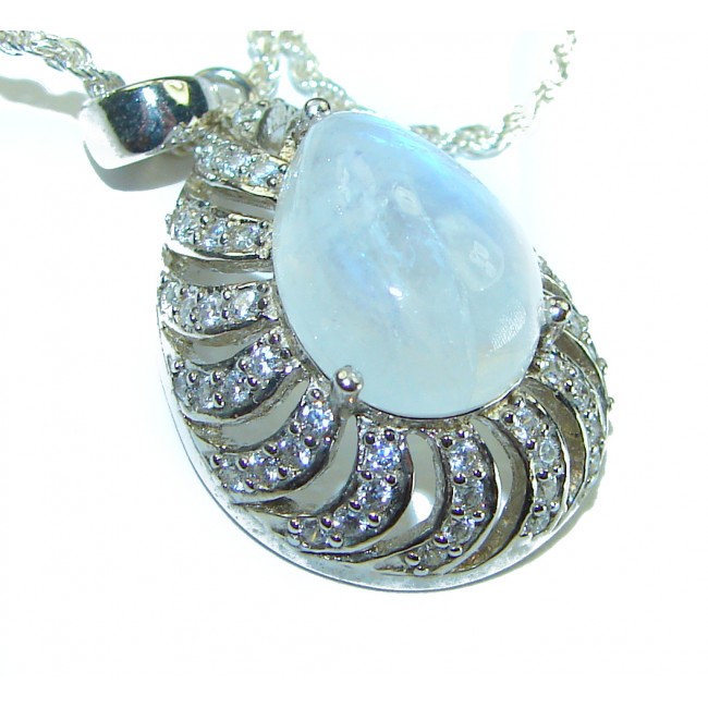 Moonlight Authentic Moonstone .925 Sterling Silver handcrafted necklace