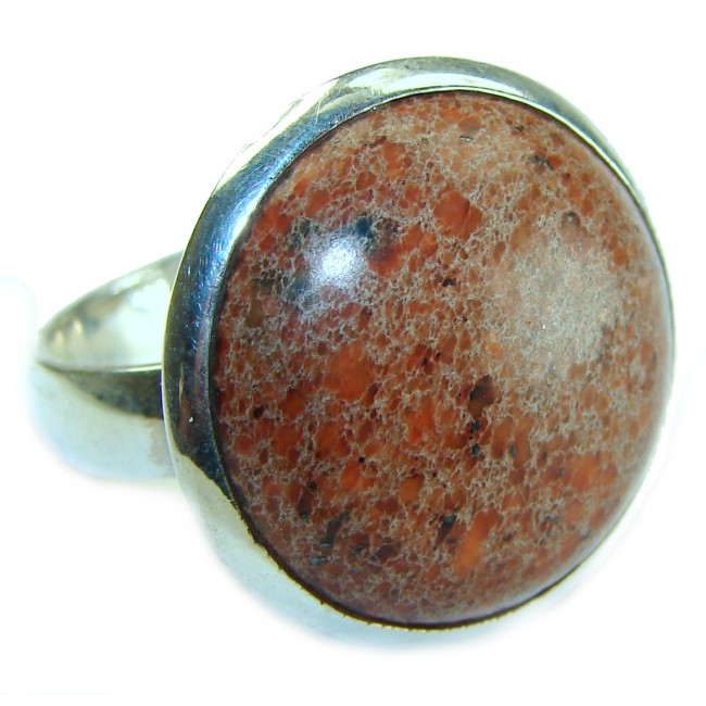 Picasso Jasper .925 Sterling Silver handcrafted ring s. 8 1/2