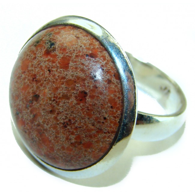 Picasso Jasper .925 Sterling Silver handcrafted ring s. 8 1/2