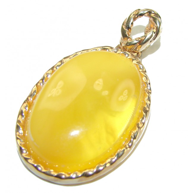 Butterscotch Baltic Amber 14K Gold over .925 Sterling Silver handmade Pendant