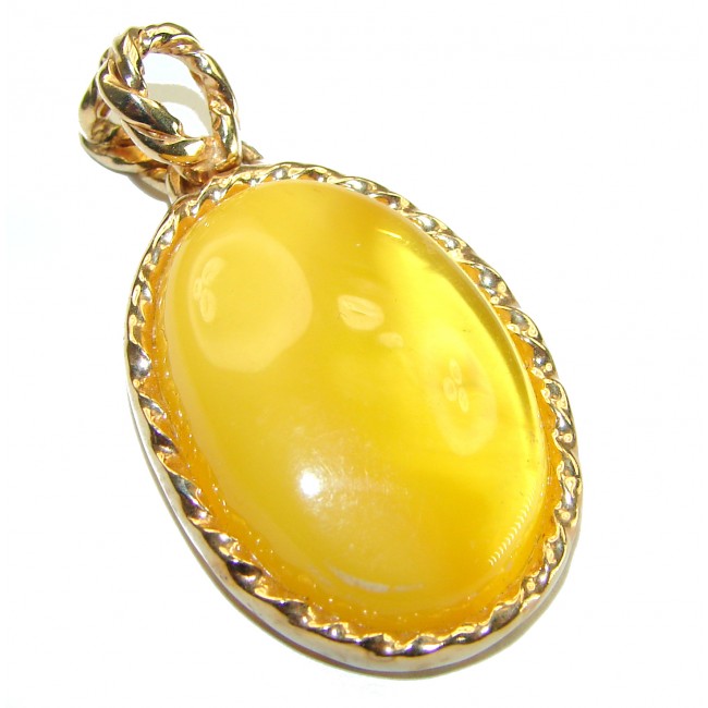 Butterscotch Baltic Amber 14K Gold over .925 Sterling Silver handmade Pendant