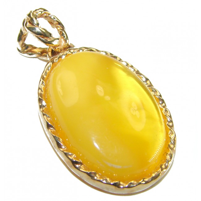 Butterscotch Baltic Amber 14K Gold over .925 Sterling Silver handmade Pendant