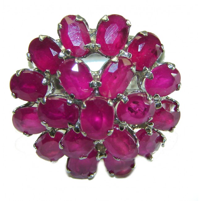 Bright Treasure 14.8 carat Ruby .925 Sterling Silver handmade Ring size 8 1/4