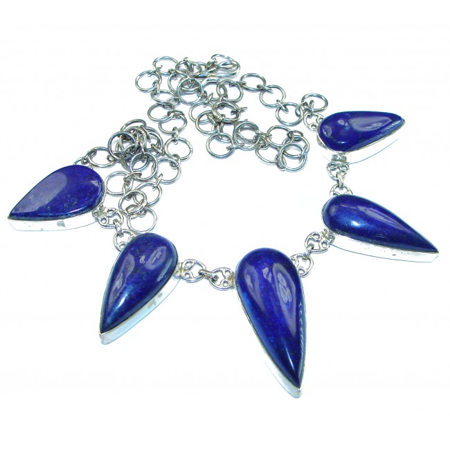 Bohemian Style Lapis Lazuli .925 Sterling Silver handmade necklace