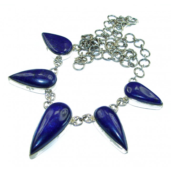 Bohemian Style Lapis Lazuli .925 Sterling Silver handmade necklace