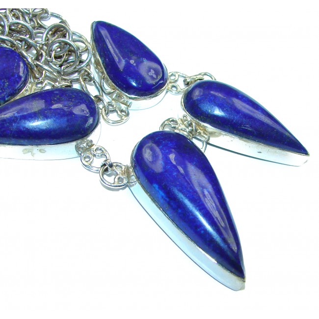 Bohemian Style Lapis Lazuli .925 Sterling Silver handmade necklace