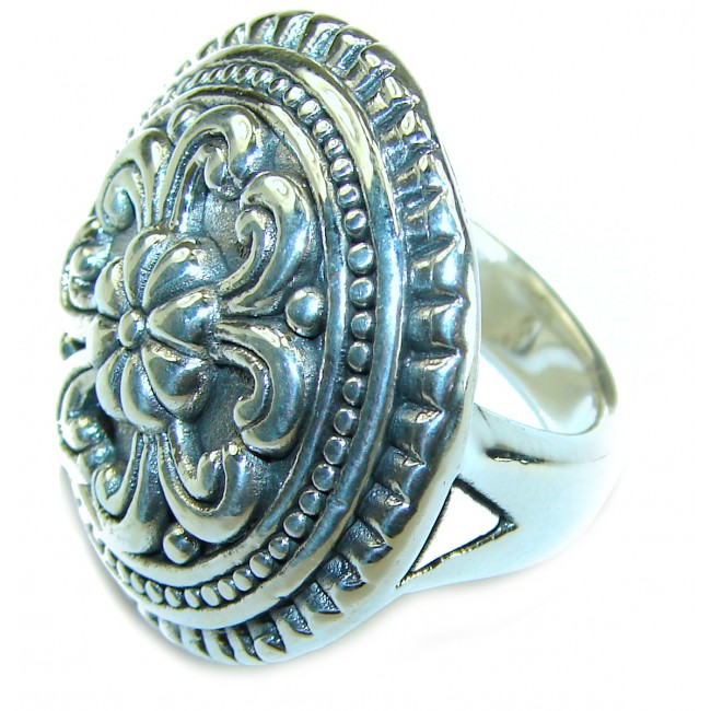 Large Bali made .925 Sterling Silver handcrafted Ring s. 6