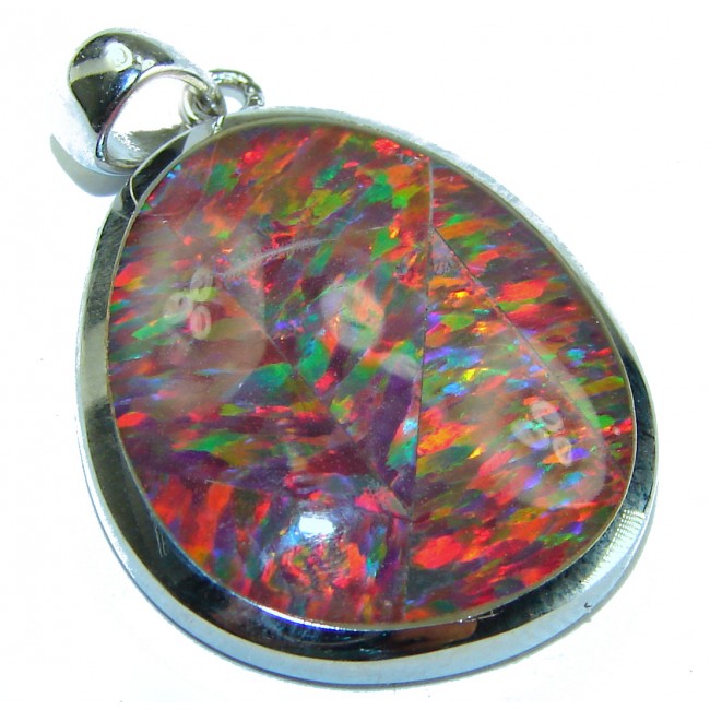 Doublet Opal .925 Sterling Silver handcrafted pendant