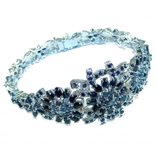 Magnificent Jewel authentic Sapphire .925 Sterling Silver handcrafted Bracelet