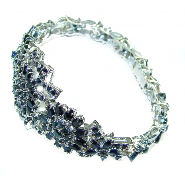 Magnificent Jewel authentic Sapphire .925 Sterling Silver handcrafted Bracelet