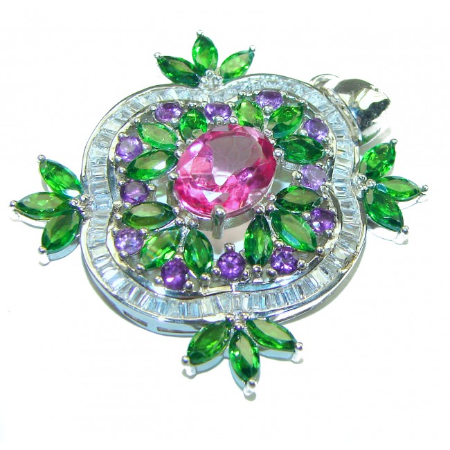 A Spark of Sweetness Hot Pink Tourmaline .925 Sterling Silver handcrafted pendant