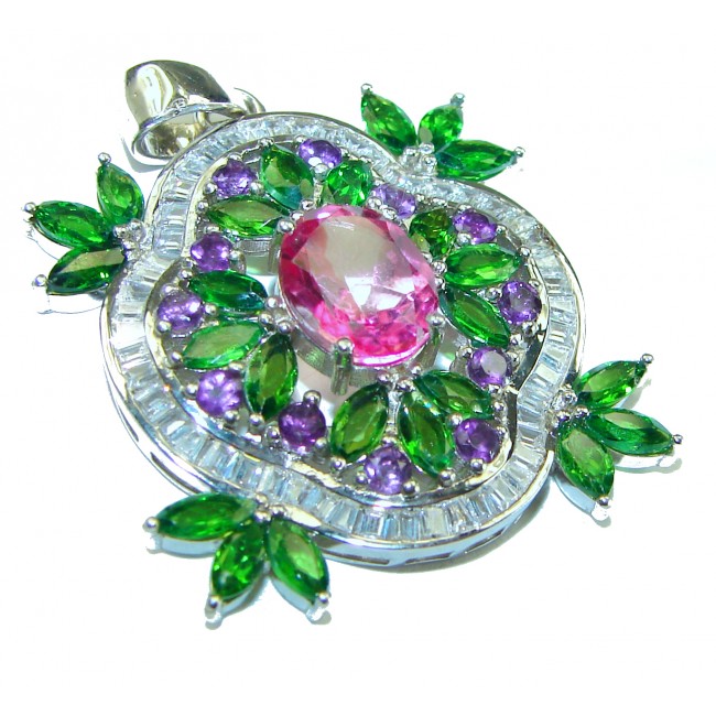 A Spark of Sweetness Hot Pink Tourmaline .925 Sterling Silver handcrafted pendant