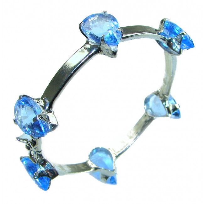 Seaside Swiss Blue Topaz .925 Sterling Silver handcrafted Bracelet