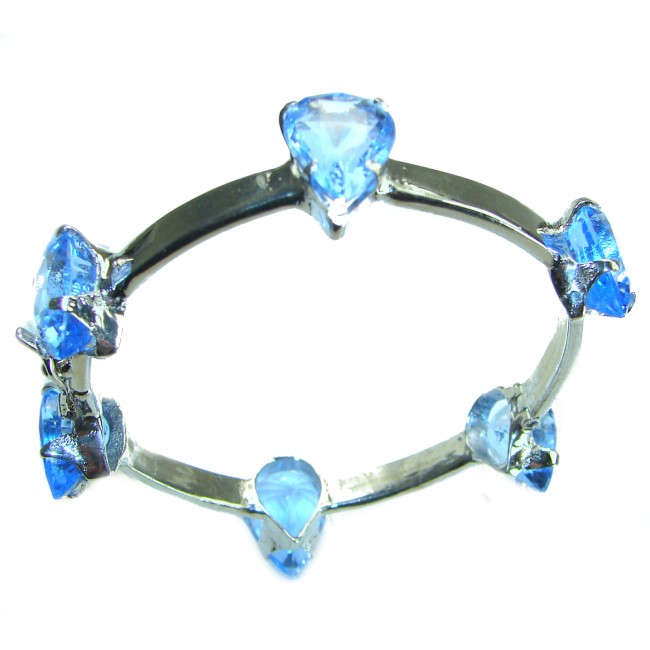 Seaside Swiss Blue Topaz .925 Sterling Silver handcrafted Bracelet