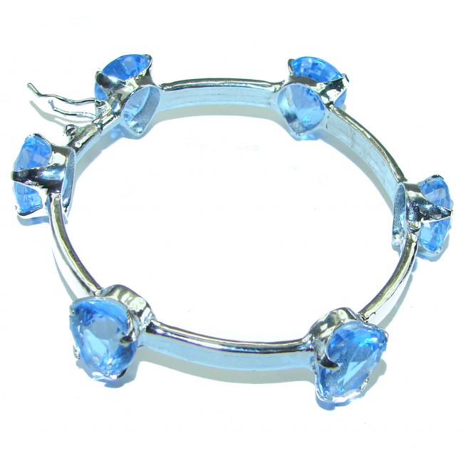 Seaside Swiss Blue Topaz .925 Sterling Silver handcrafted Bracelet