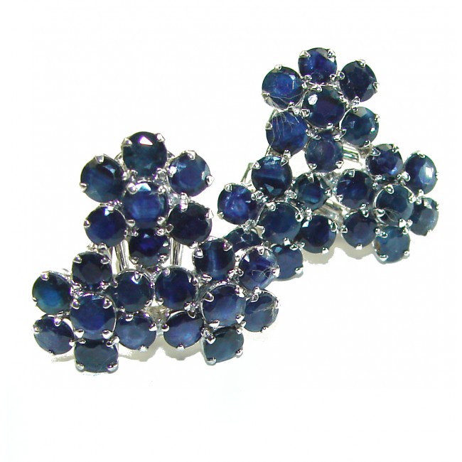 Magnificent Jewel Sapphire .925 Sterling Silver handcrafted incredible earrings