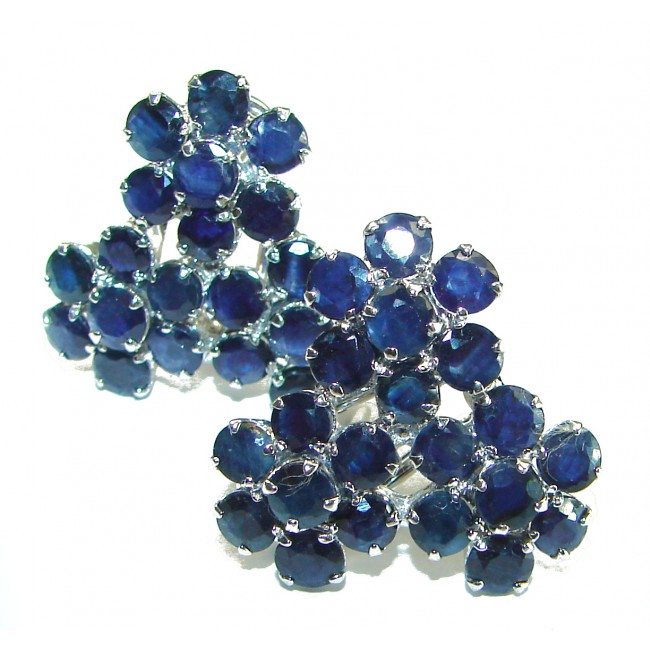 Magnificent Jewel Sapphire .925 Sterling Silver handcrafted incredible earrings