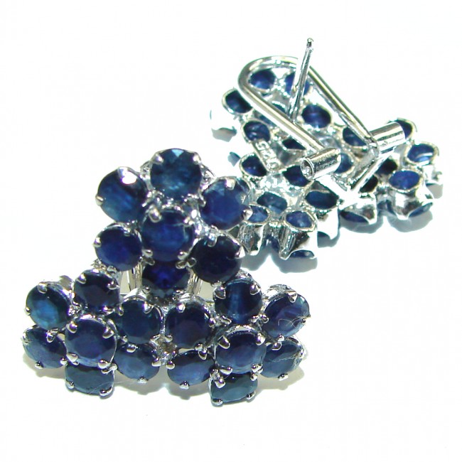 Magnificent Jewel Sapphire .925 Sterling Silver handcrafted incredible earrings