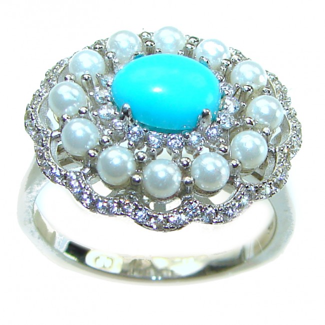 Blue Perfection authentic Turquoise .925 Sterling Silver Ring size 10