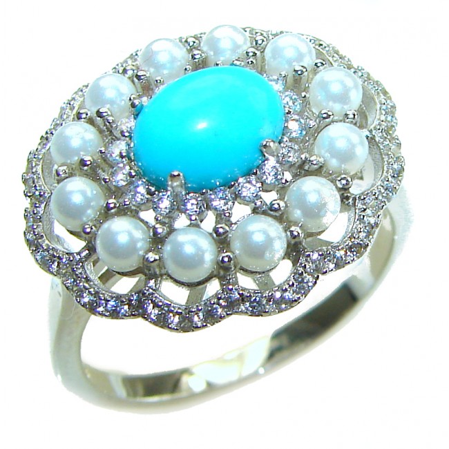 Blue Perfection authentic Turquoise .925 Sterling Silver Ring size 10