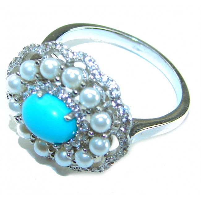 Blue Perfection authentic Turquoise .925 Sterling Silver Ring size 10