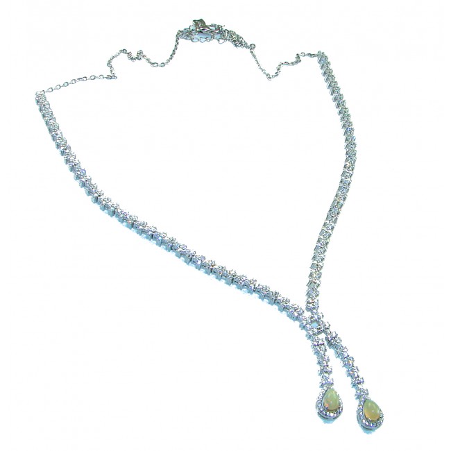 Real Masterpiece Natural Ethiopian Opal .925 Sterling Silver handcrafted Necklace