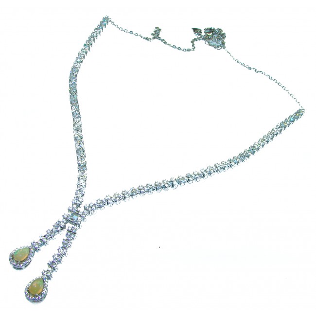 Real Masterpiece Natural Ethiopian Opal .925 Sterling Silver handcrafted Necklace