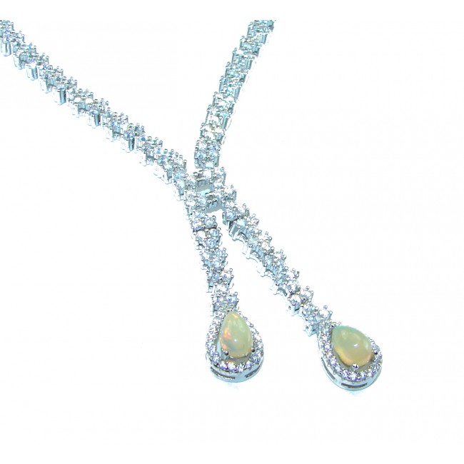 Real Masterpiece Natural Ethiopian Opal .925 Sterling Silver handcrafted Necklace