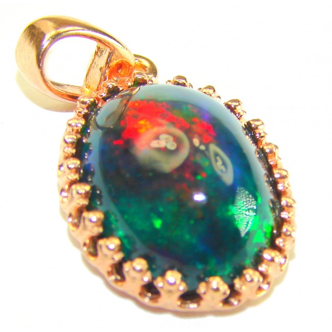 Milky Way 15.6CTW Authentic Black Opal 18K Gold over .925 Sterling Silver handmade Pendant