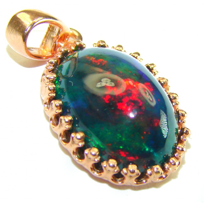 Milky Way 15.6CTW Authentic Black Opal 18K Gold over .925 Sterling Silver handmade Pendant