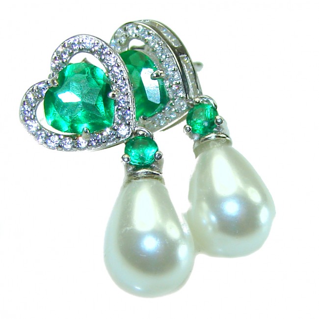 Precious genuine Mother of Pearl .925 Sterling Silver earrings