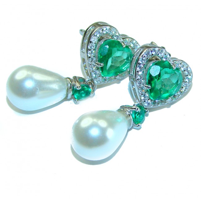 Precious genuine Mother of Pearl .925 Sterling Silver earrings