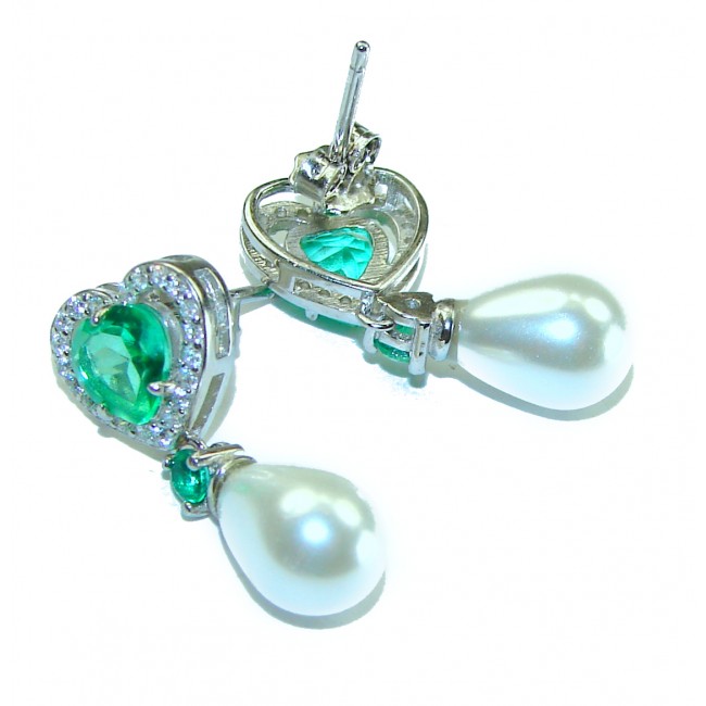 Precious genuine Mother of Pearl .925 Sterling Silver earrings