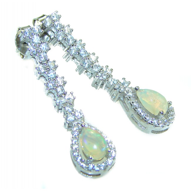 Golden Cascade Ethiopian Opal .925 Sterling Silver handcrafted earrings