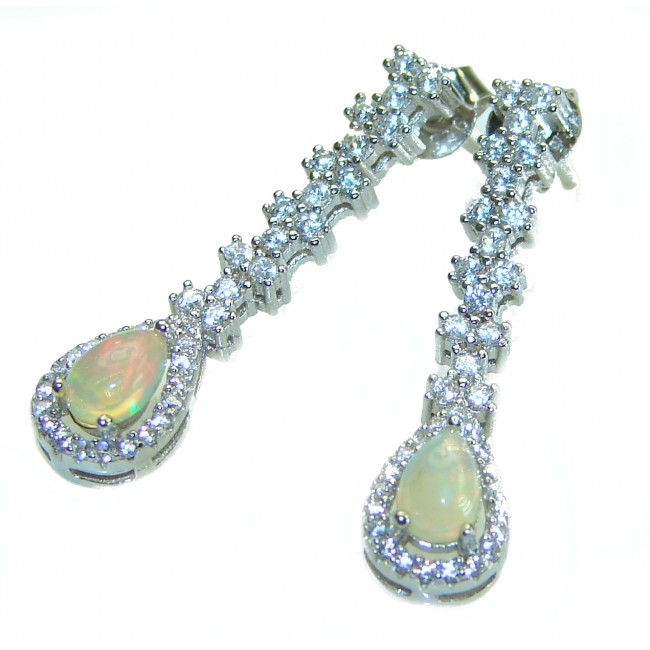 Golden Cascade Ethiopian Opal .925 Sterling Silver handcrafted earrings