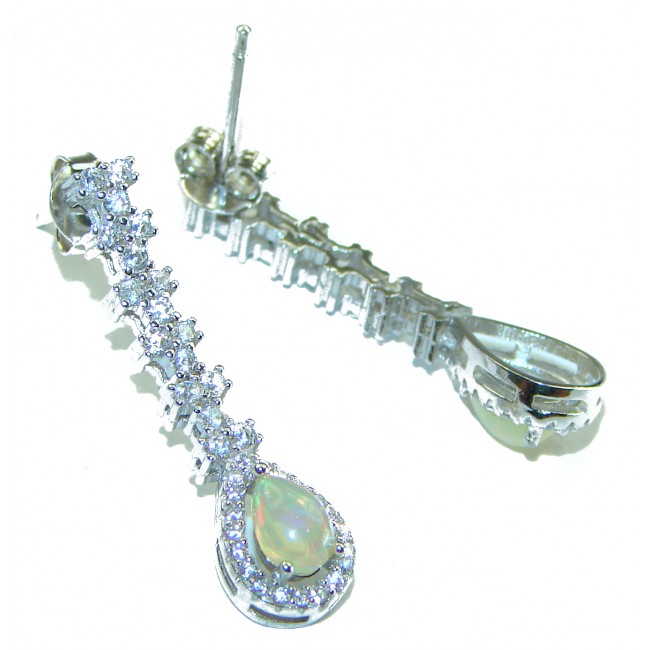 Golden Cascade Ethiopian Opal .925 Sterling Silver handcrafted earrings