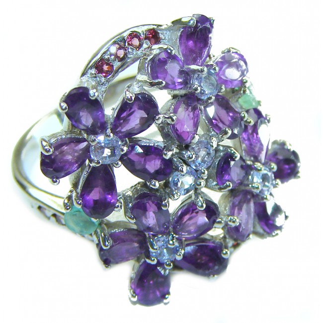 Lavender Meadow Amethyst .925 Sterling Silver Handcrafted Ring size 8