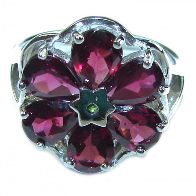 Authentic Garnet .925 Sterling Silver handcrafted Ring size 6 3/4